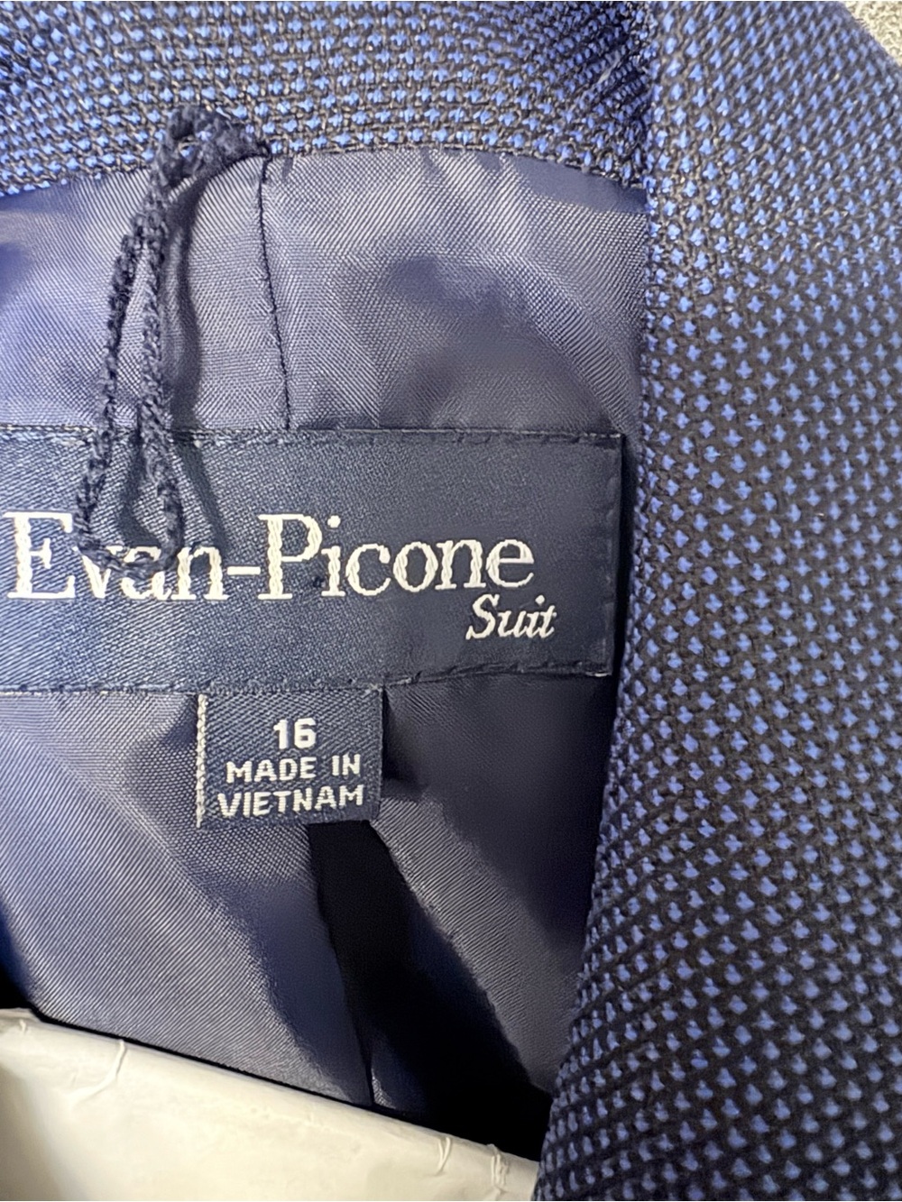 Evan Picone Navy Textured Two-Piece Suit